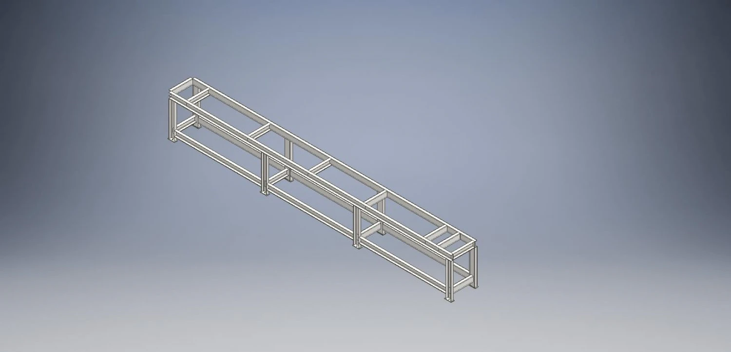 Frame for - Screw Ash Conveyor 3D Model .c4d .max .obj .3ds .fbx .stl .blend
