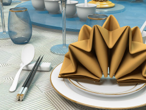 Banquet Dinner Table 3D Model