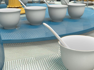 Banquet Dinner Table 3D Model