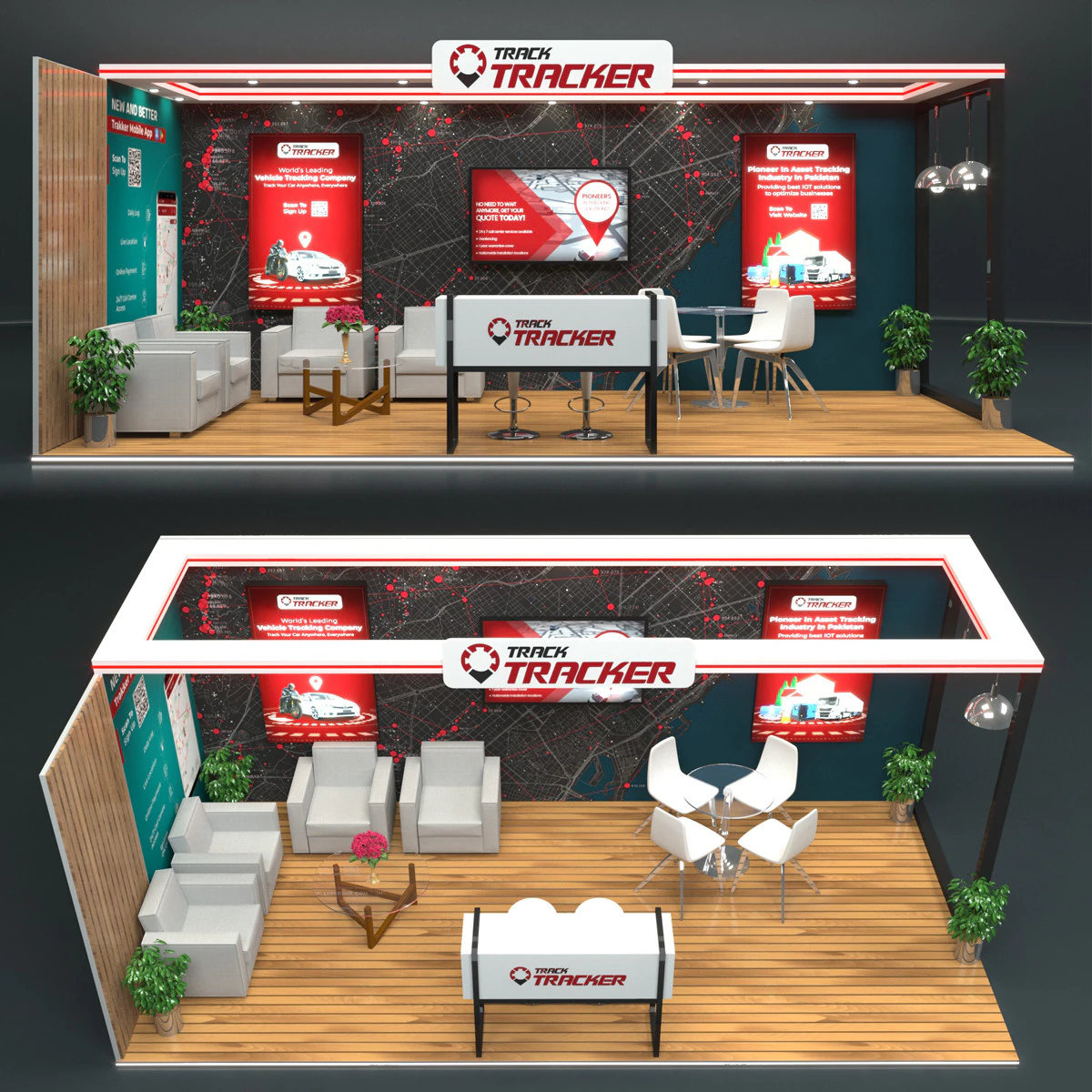 Exhibition Stand Stall 3D Model .c4d .max .obj .3ds .fbx .stl .blend 