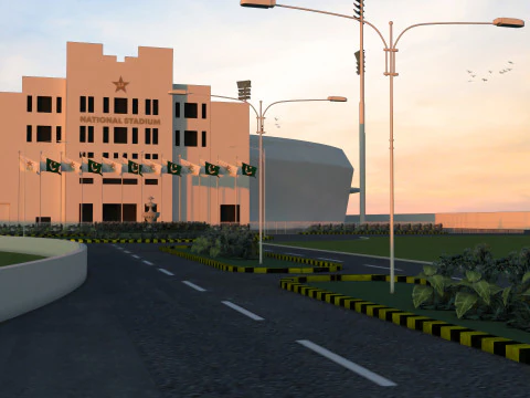 Estadio de cr&iacute;quet Modelo 3D