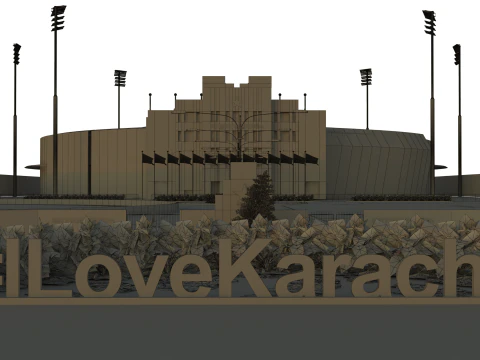 Estadio de cr&iacute;quet Modelo 3D