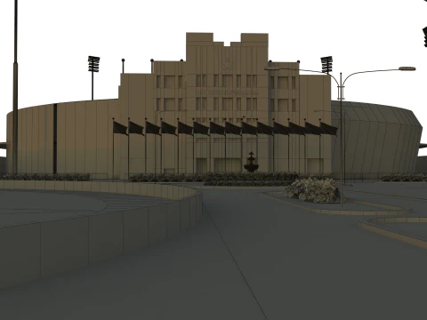 Estadio de cr&iacute;quet Modelo 3D