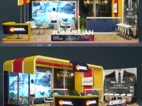 प्रदर्शनी स्टैंड स्टॉल 3D मॉडल