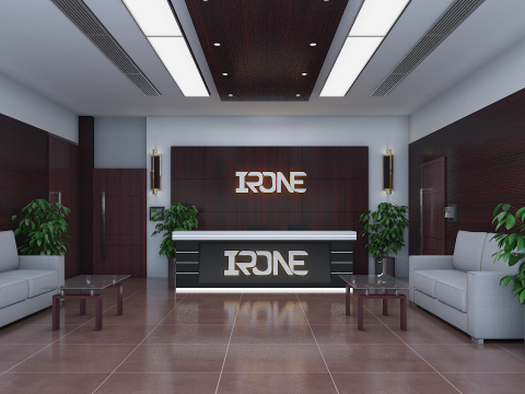 Office Reception Lobby 3D Model