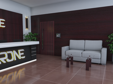 Office Reception Lobby 3D Model
