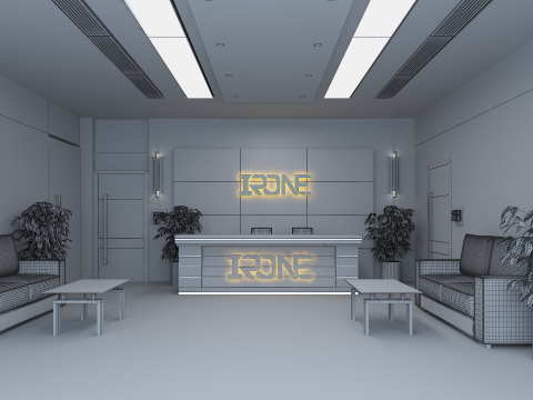 Office Reception Lobby 3D Model