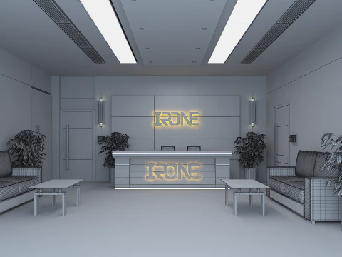 Office Reception Lobby 3D Model