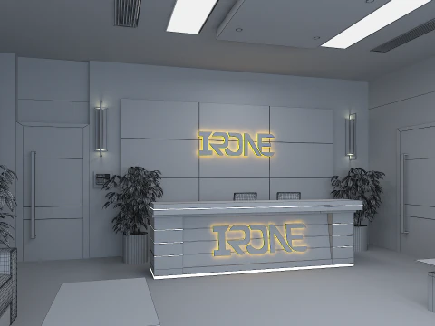 Office Reception Lobby 3D Model
