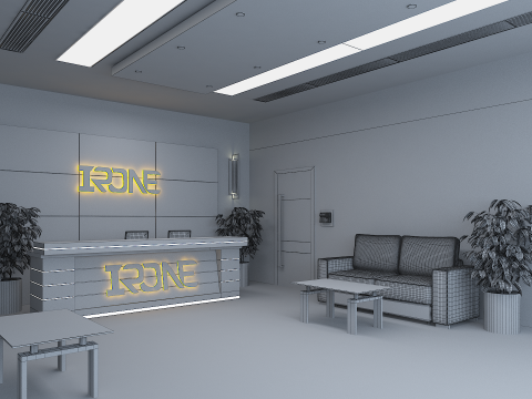 Office Reception Lobby 3D Model