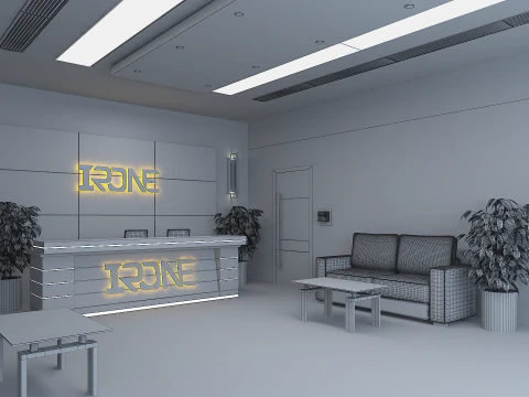 Office Reception Lobby 3D Model