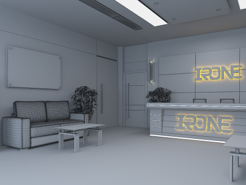 Office Reception Lobby 3D Model