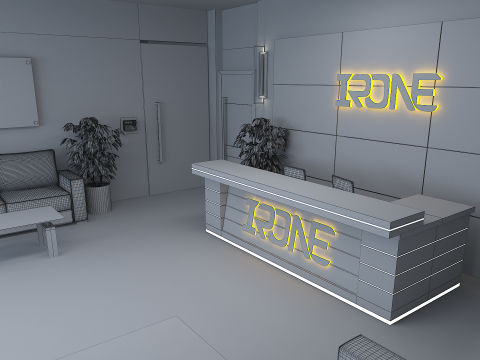 Office Reception Lobby 3D Model