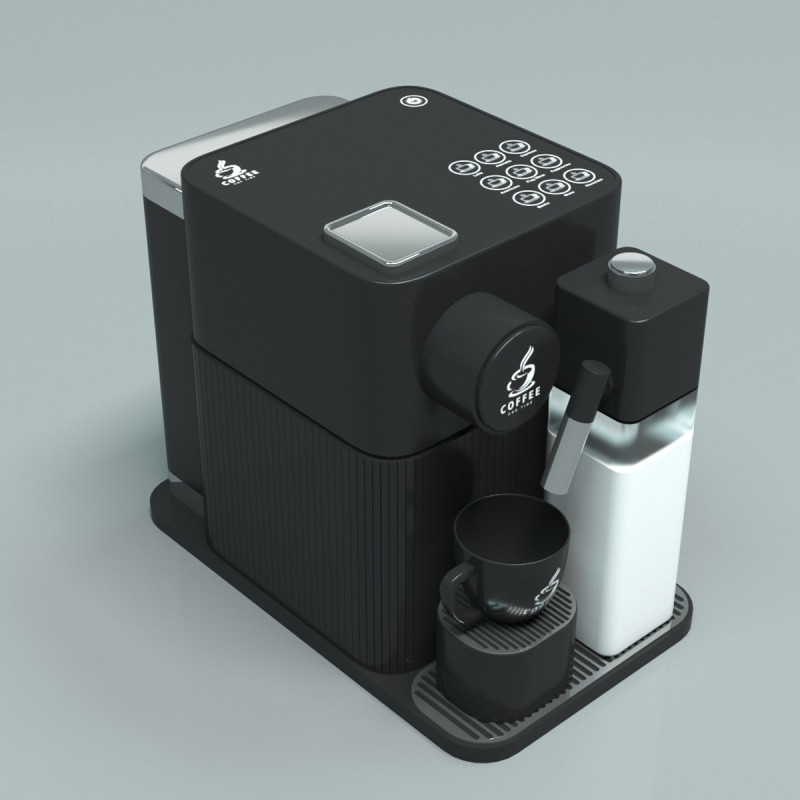 Espresso Coffee Machine 3D Modell .c4d .max .obj .3ds .fbx .stl .blend 