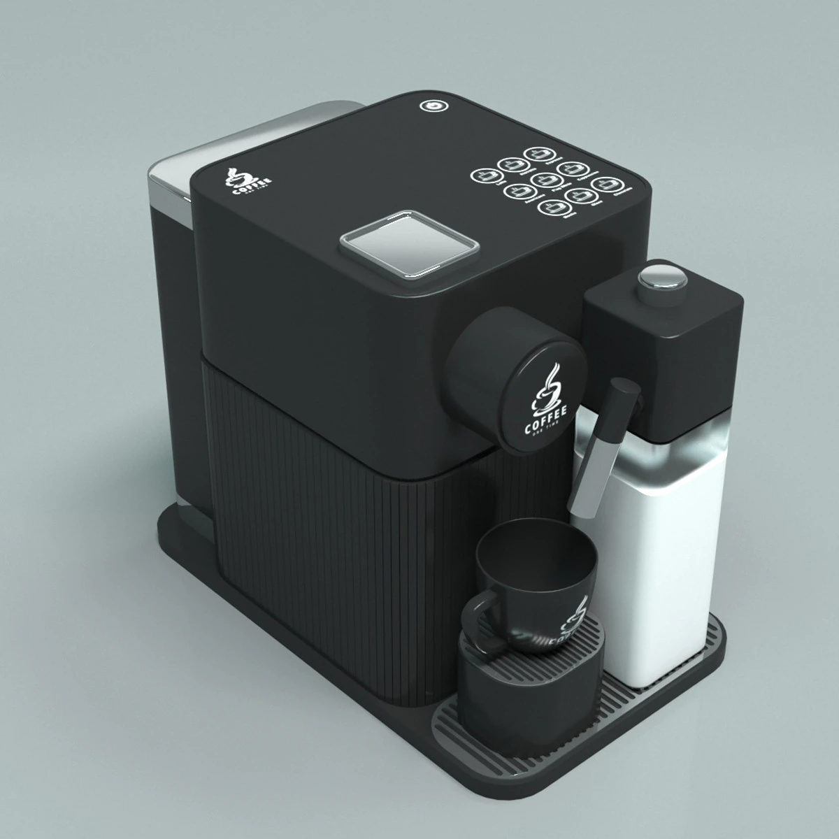 Espresso Coffee Machine 3D Model .c4d .max .obj .3ds .fbx .stl .blend