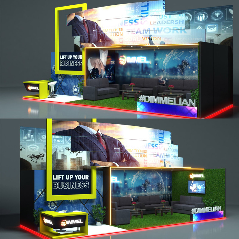 Exhibition Stand Stall 3D Model .c4d .max .obj .3ds .fbx .stl .blend 