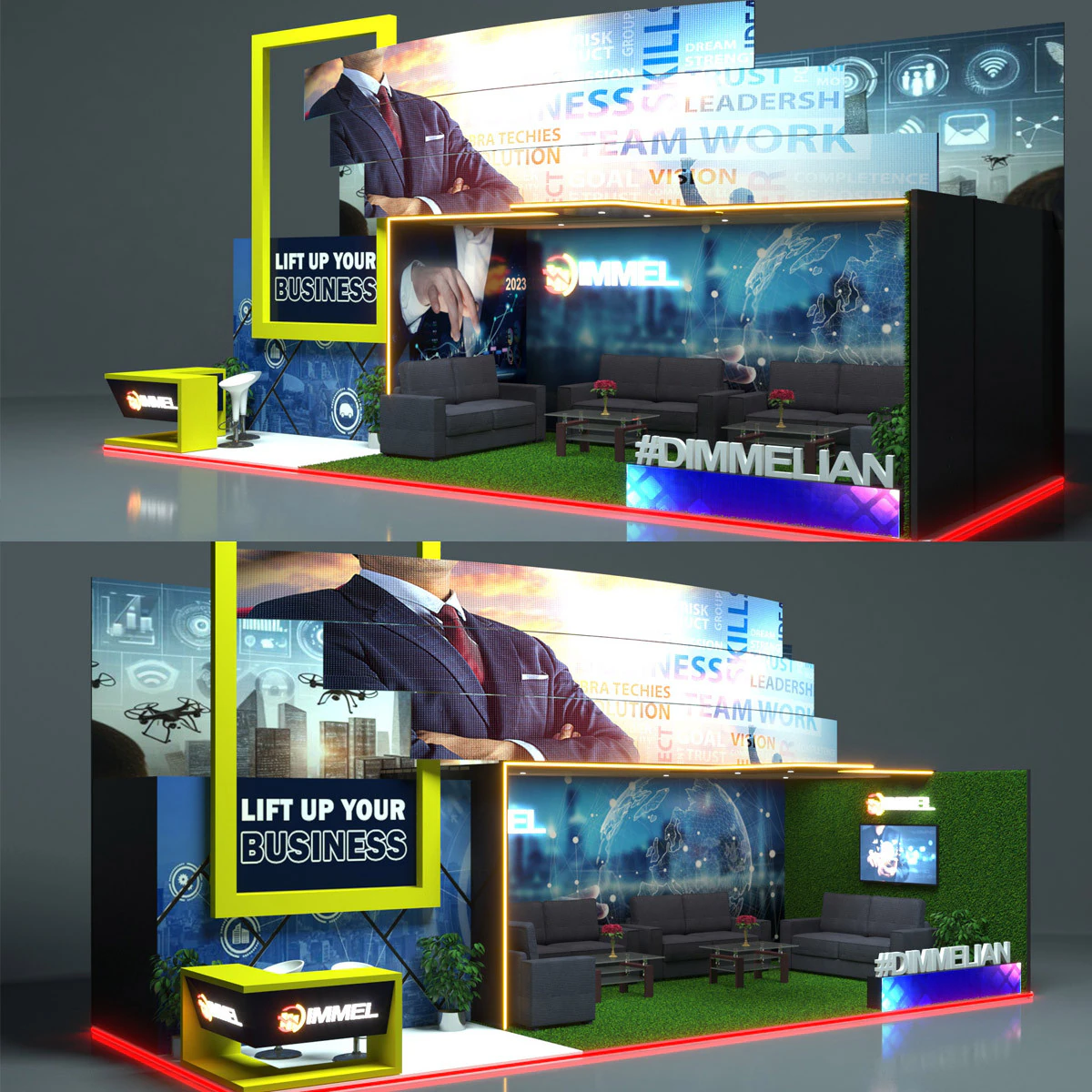 Exhibition Stand Stall 3D Model .c4d .max .obj .3ds .fbx .stl .blend