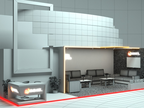 Exhibition Stand Stall 3D Model