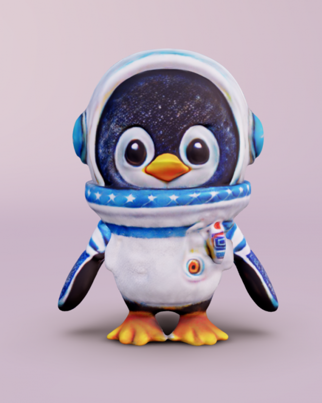 Astronaut Penguin 3D Model .c4d .max .obj .3ds .fbx .stl .blend 