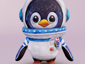 Penguin Astronot Model 3D