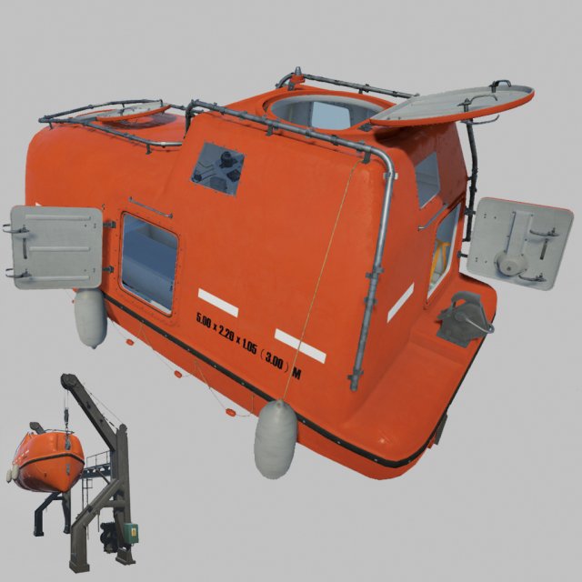 Lifeboat Modello 3D .c4d .max .obj .3ds .fbx .stl .blend 