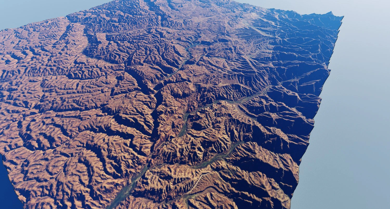 Realistic Terrain 46 3D Model .c4d .max .obj .3ds .fbx .stl .blend 