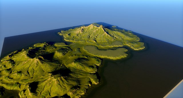 Island Terrain 2 3D Model .c4d .max .obj .3ds .fbx .stl .blend