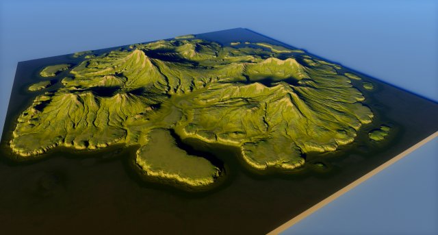 Island Terrain 4 Modello 3D .c4d .max .obj .3ds .fbx .stl .blend