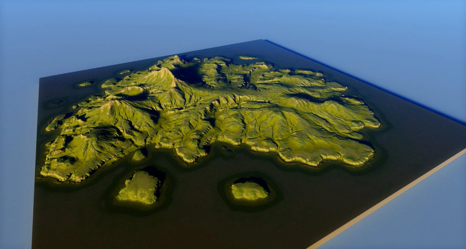 Island Terrain 5 3D Model .c4d .max .obj .3ds .fbx .stl .blend 
