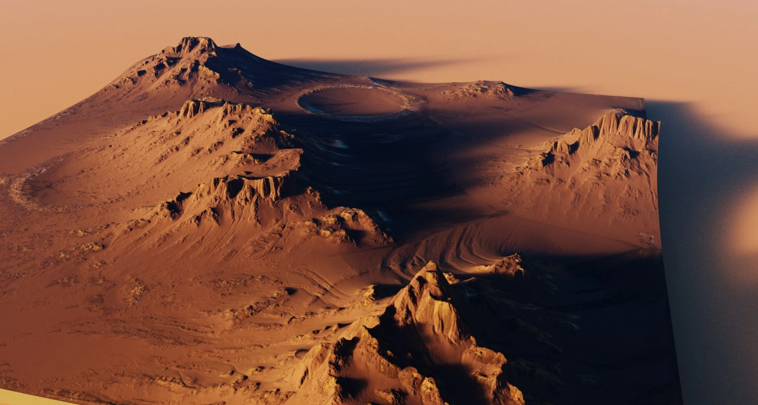 Mars Terrain 3D Model .c4d .max .obj .3ds .fbx .stl .blend 