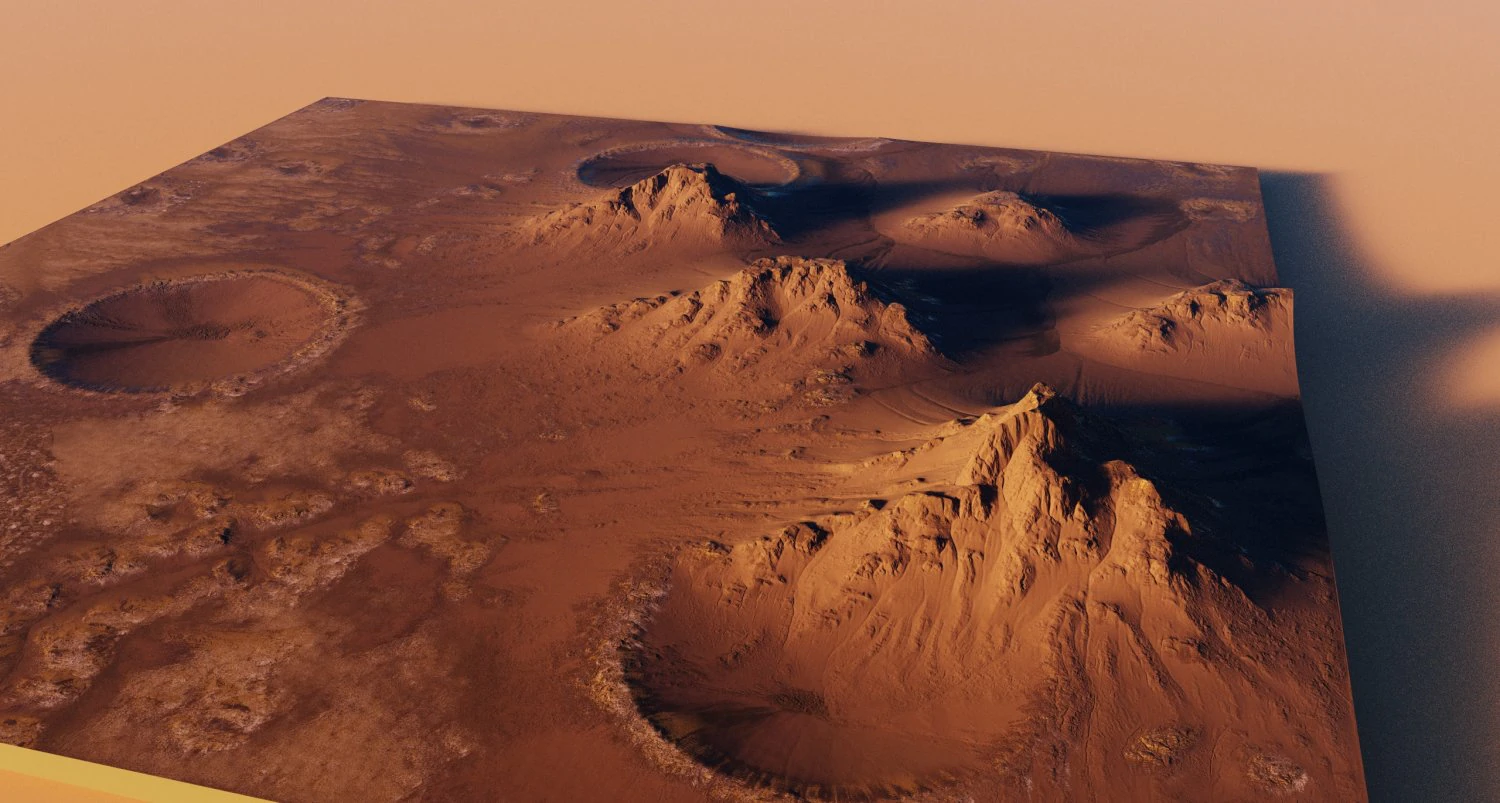 Mars Terrain 4 3D Model .c4d .max .obj .3ds .fbx .stl .blend