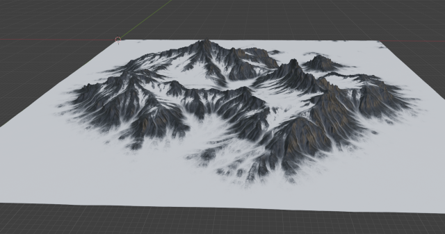 Snow Mountain Terrain 3D मॉडल .c4d .max .obj .3ds .fbx .stl .blend 