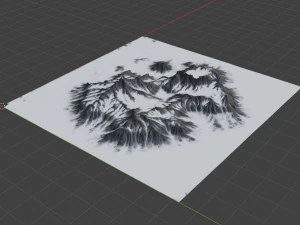 Snow Mountain Terrain 3D Model