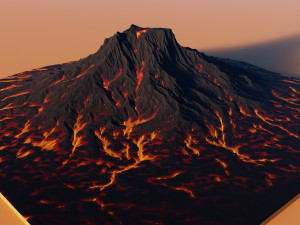 Volcano Terrain Modèle 3D