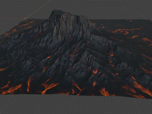 Volcano Terrain 3D Model