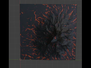 Volcano Terrain 3D Model