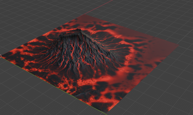 Volcano Terrain 3 3D Model .c4d .max .obj .3ds .fbx .stl .blend