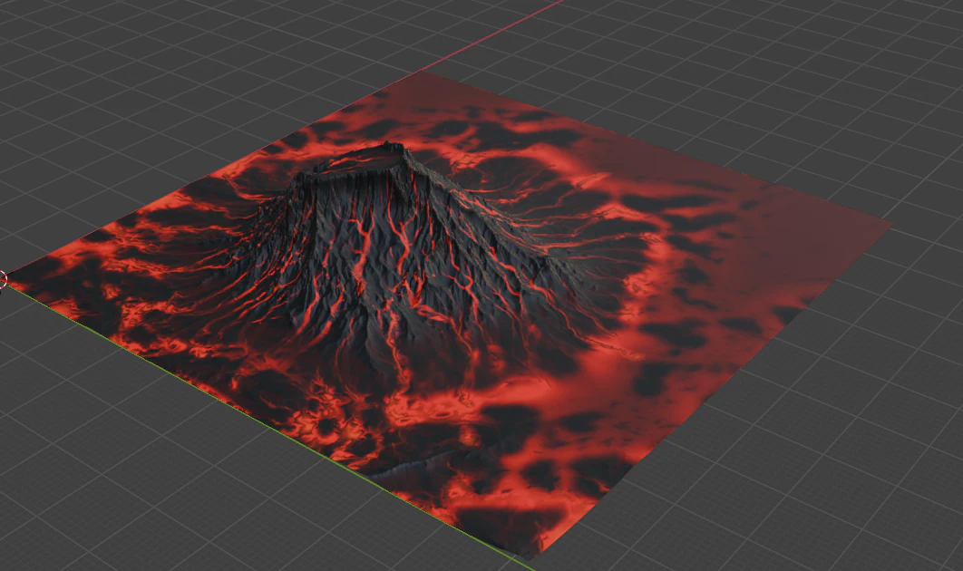 Volcano Terrain 3 3D Model .c4d .max .obj .3ds .fbx .stl .blend