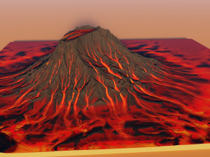 Volcano Terrain 3 3D Model