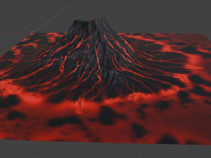 Volcano Terrain 3 3D Model
