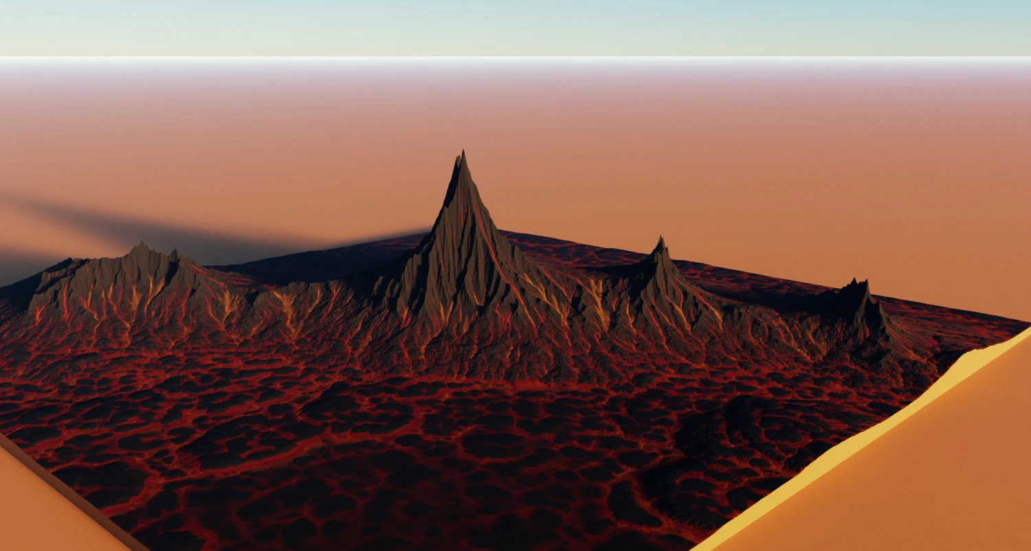 Volcano Terrain 4 3D Model .c4d .max .obj .3ds .fbx .stl .blend 