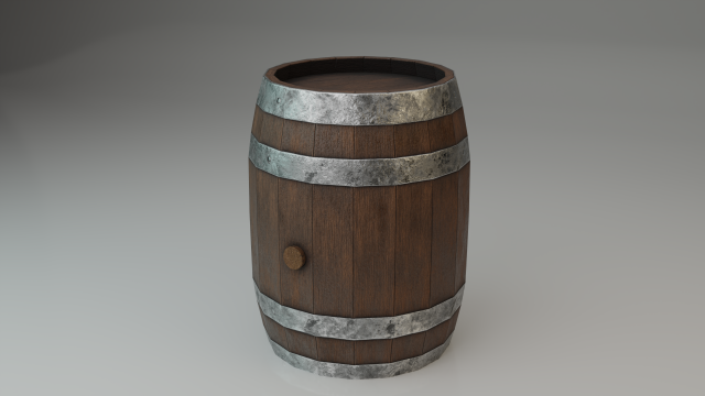 Barrel Lowpoly 3D Model .c4d .max .obj .3ds .fbx .stl .blend