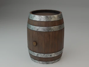 Beczka Lowpoly Model 3D