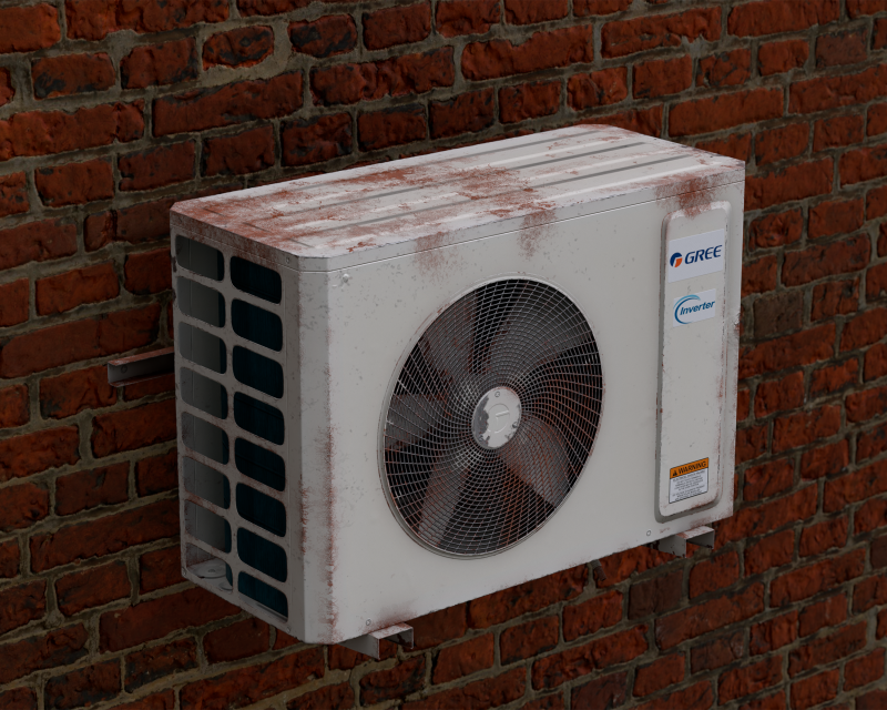 Conditioner GREE Inverter 3D 模型 .c4d .max .obj .3ds .fbx .stl .blend 