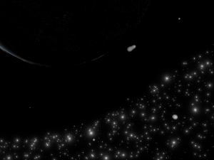 Photorealistic 3D Planet Model Featuring Rings and Night Lights Low-poly Modelo 3D