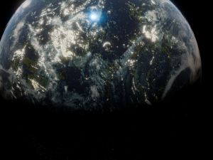 Photorealistic 3D Planet Model Featuring Rings and Night Lights Low-poly Modelo 3D