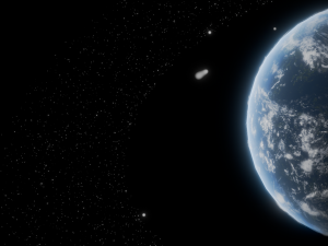 Photorealistic 3D Planet Model Featuring Rings and Night Lights Low-poly Modelo 3D