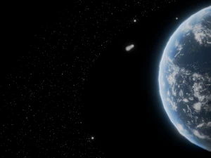 Photorealistic 3D Planet Model Featuring Rings and Night Lights Low-poly 3D Model