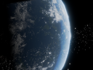Photorealistic 3D Planet Model Featuring Rings and Night Lights Low-poly Modelo 3D