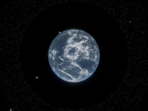 Photorealistic 3D Planet Model Featuring Rings and Night Lights Low-poly 3D Model